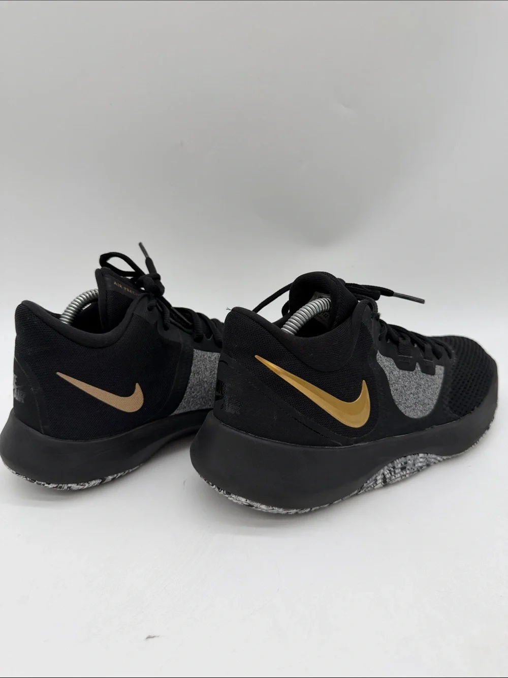 NIKE Air Precision II NBK Black/Metallic Gold B-Ball Trainer Mens 7.5 AA706-090